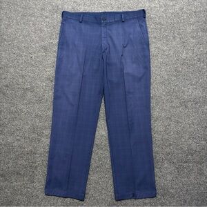 Nike Golf Pants men’s 36x30 Blue Dri-Fit Flat Front Check Performance Chino